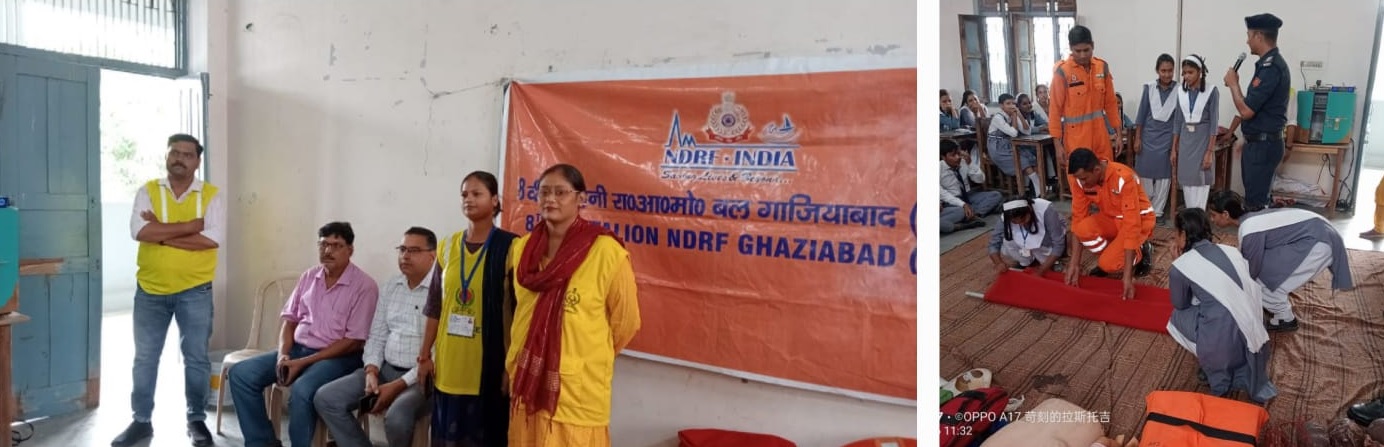 छात्र-छात्राओं को दी गई आपदा से पहले व बाद में बचाव करने की जानकारी