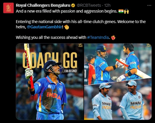 टीम इंडिया के मुख्य कोच बने गौतम गंभीर, सोशल मीडिया पर लगा बधाइयों का तांता