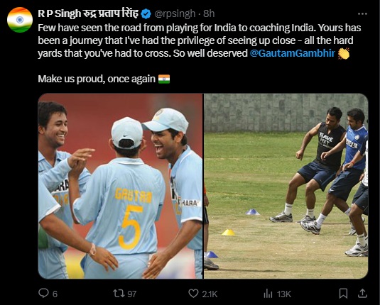 टीम इंडिया के मुख्य कोच बने गौतम गंभीर, सोशल मीडिया पर लगा बधाइयों का तांता