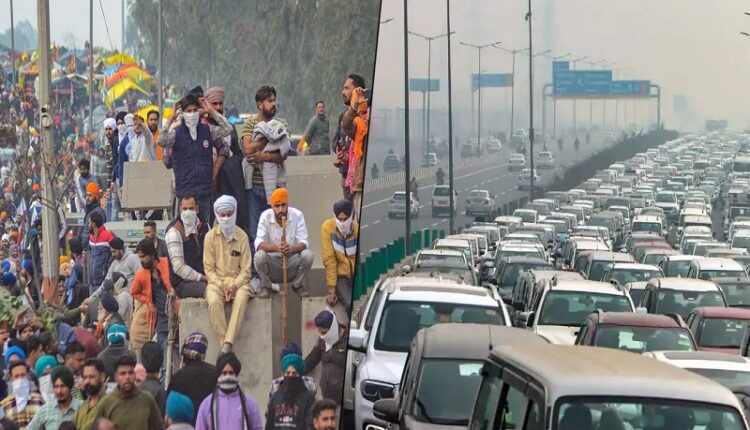 किसान आंदोलन: गाजीपुर बॉर्डर पर नाकेबंदी, हाई-वे पर लगा लंबा जाम